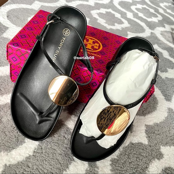 ☀️NWT☀️TORY BURCH Patos Sandals Black 7 - Picture 5 of 11